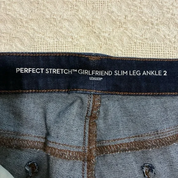 Chico’s Blue Jeans Sz 2 (12) Embellished Bling Sequins Jewels Festive Holiday - Picture 10 of 11